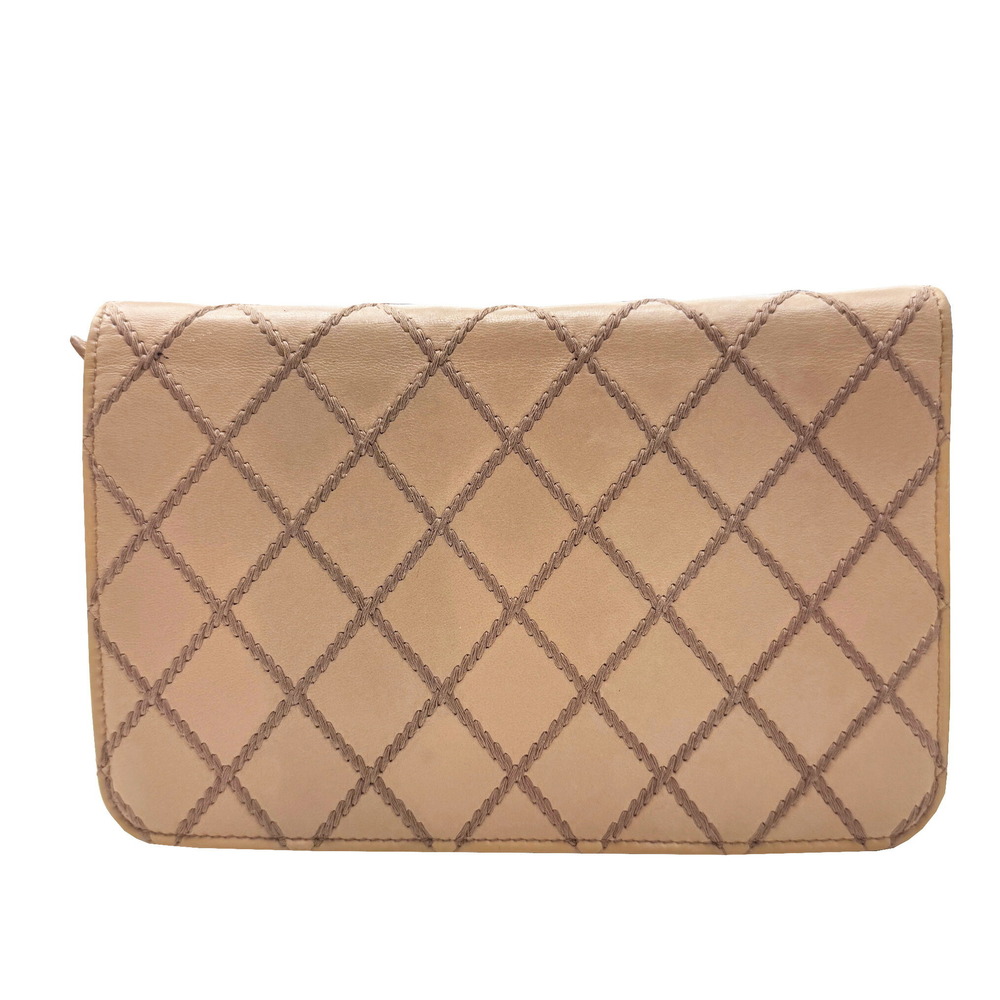 Chanel Wild Stitch Shoulder Tan Shoulder Beige Bag Leather Chain Bag